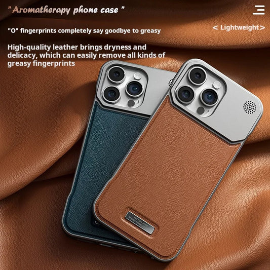 Luxury Business Aromatherapy Leather Case for iPhone