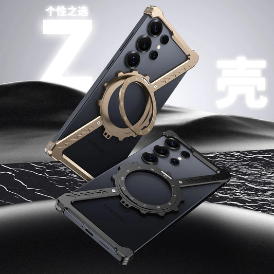Z-Shaped Metal Magnetic Bracket Phone Case Designed For Samsung